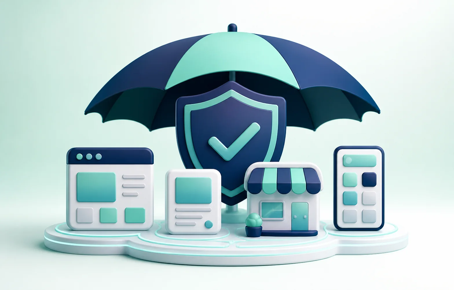 Protected website, online store, and application services under a secure umbrella